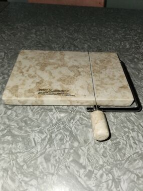 Marble Cheese Slicer with Cream Marble Handle - Unbranded